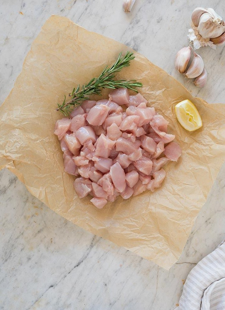 pasture raised organic chicken breast diced