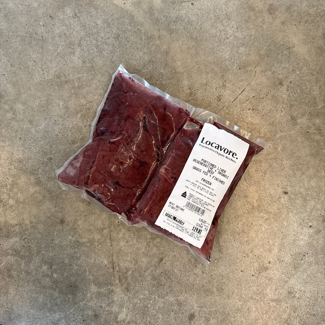 Grass Fed and Finished Beef Liver