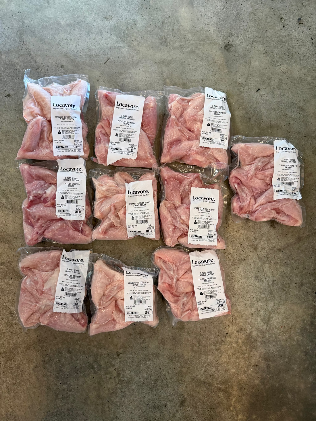 5kg of Wings, packed across 10 packs